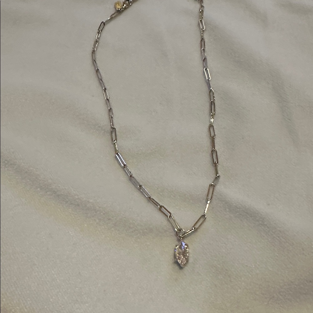 Melinda Maria “Samantha teardrop” Elegant Silver Necklace with Crystal Pendant